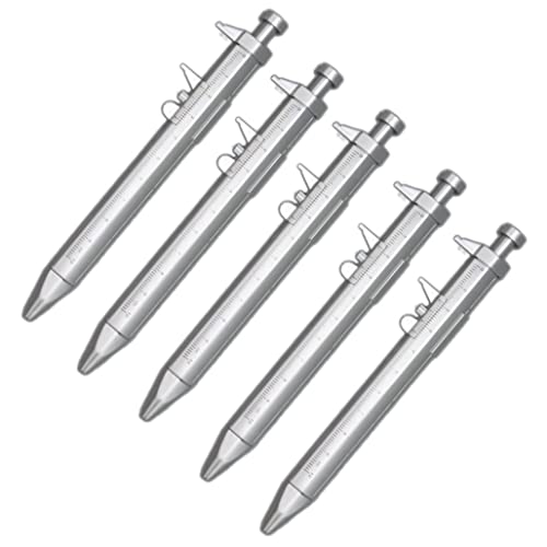 Vernier Caliper Vernier Caliper Pen Black Gel Ink 1.0mm Ballpoint Multifunction Measuring Ruler 5PCS