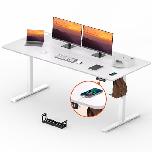 Height-Adjustable Standing Desk with USB Charging