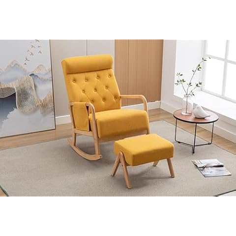 QQU Rocking Chair with Ottoman Cover