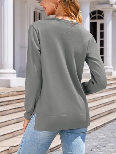Image of Veryoung Women's 2026 Long Sleeve Lightweight Crewneck Casual Cardigan Sweater S-3XL