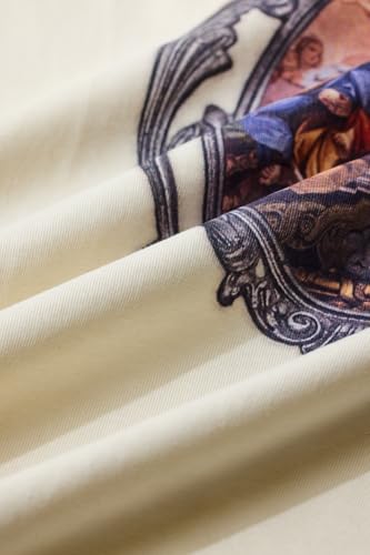 Image of SNITCH Men's Slim Fit T-Shirt | Renaissance-Inspired Artwork Print | 100% Cotton Crew Neck | Casual Wear | Premium Comfort & Style