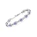 Gem Stone King 925 Sterling Silver Blue Tanzanite, Gemstone Birthstone, 7 Inch Bracelet With 1 Inch Extender, 8.55 Cttw
