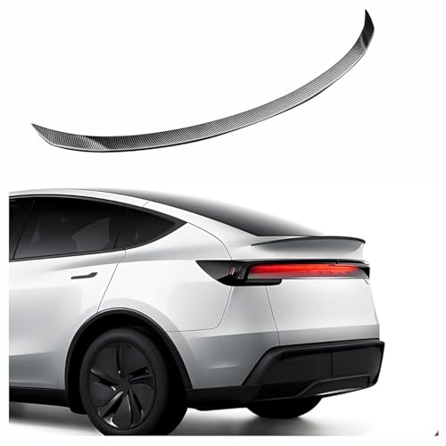 Tesla Model Y Juniper 2026用ABSスポイラー、光沢のあるカーボンファイバールックトランクウィング、2025-2026 Tesla Model Y Juniperアクセサリー(光沢のあるカーボンファイバー表面)