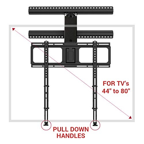 Mantelmount Mm340 Above Fireplace Pull Down Tv Mount - With Patented Auto-Straightening, Auto-Stabilization, 2 Gas Pistons, Adjustable Motion Stops, Wire Tabs & Safety Pull-Down Handles #TOP2