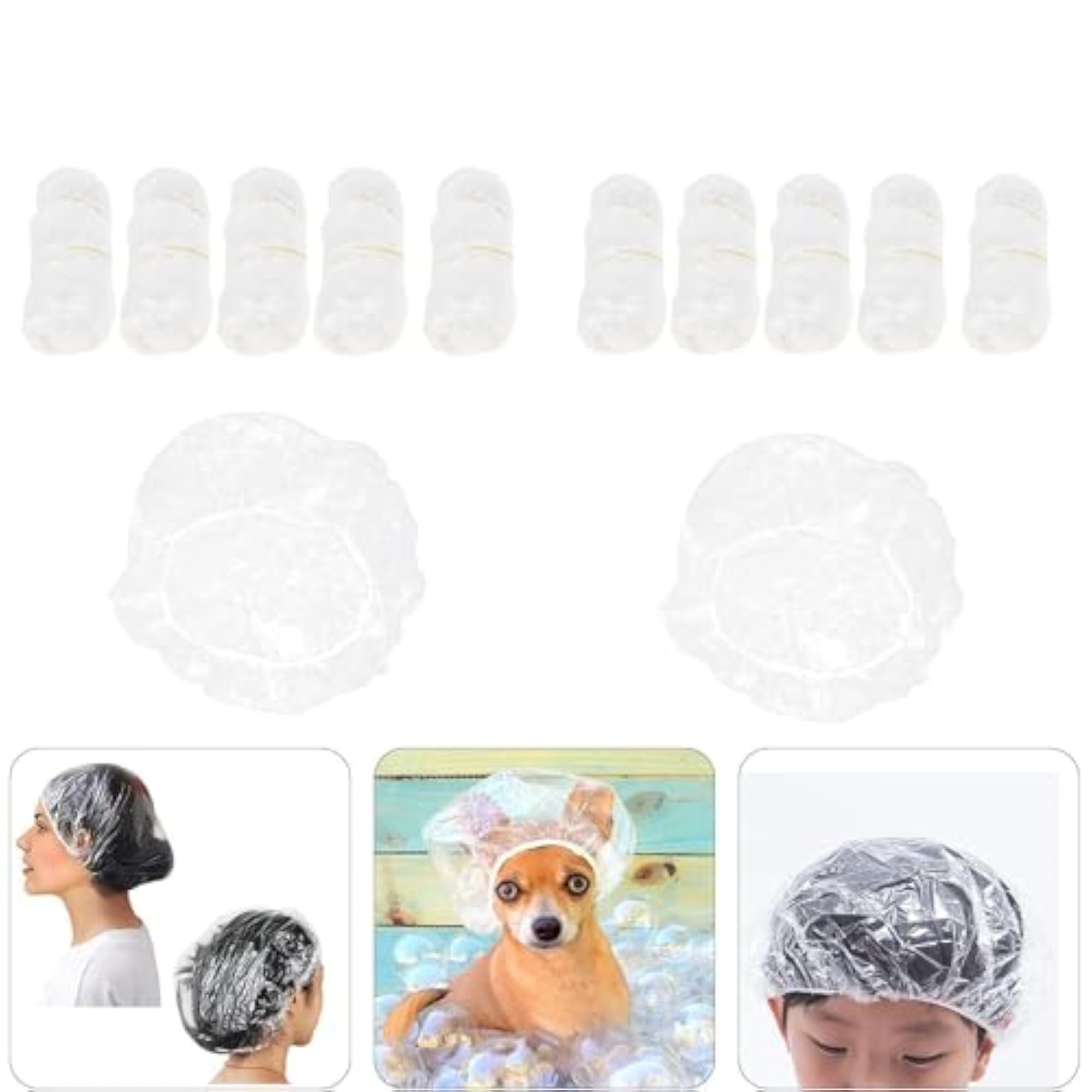 100Pcs Disposable Shower Caps, Elastic for Hair Treatment