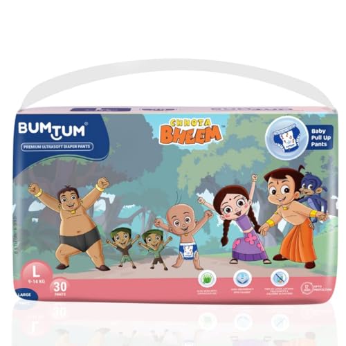 Image of Bumtum Chota Bheem Small /S Size Baby Diaper Pants, 234 Count, Leakage Protection Infused With Aloe Vera, Cottony Soft High Absorb Technology (Pack of 2)
