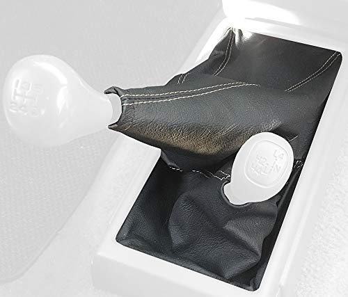 RedlineGoods Shift Boot - 4WD Compatible with Toyota Tacoma 1995-04. Tailor Made - not Universal. Genuine top-Grade Italian Gray Leather with Black Thread