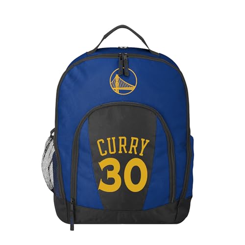FOCO -NBA Small Size Team Logo Striped Backpack - Ages 6-12 Years Old (Stephen Curry - Golden State Warriors)