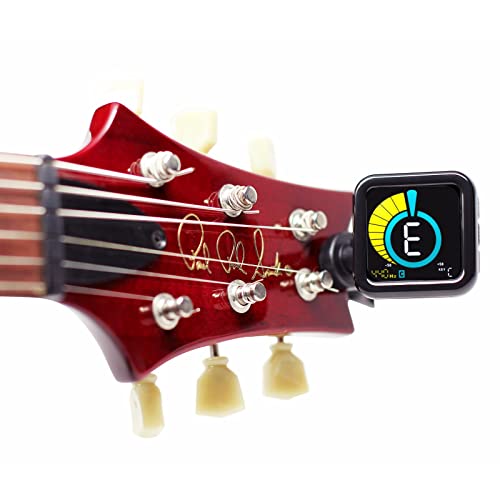 Image of KLIQ UberTuner-MAX USB Rechargeable Clip On Guitar Tuner -Black Version | Acoustic & Electric Guitar, Bass, Ukulele, Violin - Chromatic Tuner with Octave Display, Multi-Instrument Clip-On Tuner