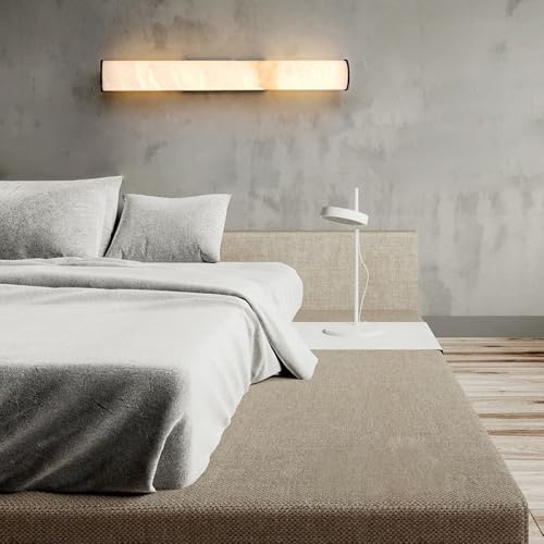 Spanish Natural Marble Wall Sconces Strip Alabaster Wall Lighting All Copper Indoor Nordic Sconce Wall Lamps for Bedroom Staircase Living Room Corridor