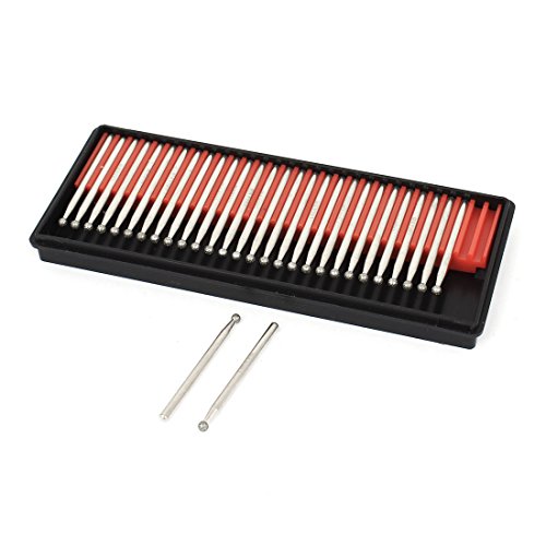 Aexit 3mm Shank Abrasive Wheels & Discs 3mm Dia Ball Shape Head Diamond Grinding Mounted Tool Post Grinding Wheels Point 30pcs