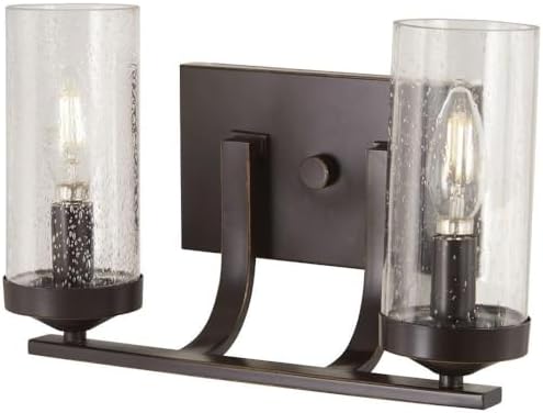 Minka Lavery Wall Light Fixtures 4652-579 Elyton Bath Vanity Lighting, 2-Light 120 Watts, Downton Bronze