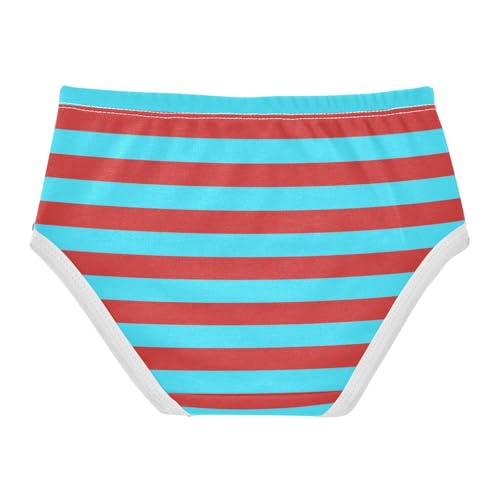 Red Teal Stripe Toddler Girls's Underwear 2T2