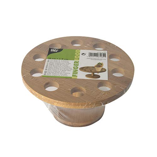 PAPSTAR Tray, Bambus rund Ø 18 cm · 9 cm für 10 Spitztüten, Sie erhalten 1 Stück
