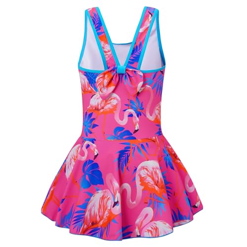 Image of Akokvlar Girl One Piece Swimsuit with Skirt Bathing Suit Swimwear 3-16Y