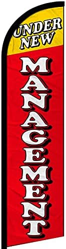 4LessCo UNDER NEW MANAGEMENT - Windless Swooper Flag Feather Banner Sign 2.5x11.5 ft Tall Large (Flag Only) rf, red