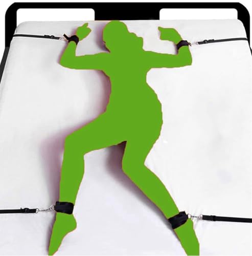 BDSM Bondage Restraints Kit for Queen Bed with Rope Cuffs