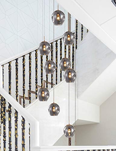 10-Glass-Balls-Pendant-Light-Staircase-Chandelier-Duplex-Building-Large-Chandelier-Living-Room-Villa-Hollow-Modern-Minimalist-Staircase-Lamp-Long-Chandelier-55x200cm-Color-Gray