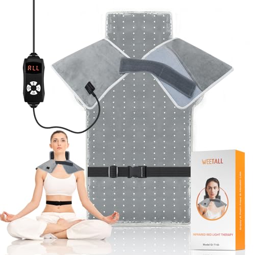 Red Infrared Light Device for Back: Neck Shoulder Body Pain Relief, Electric Heated Red Light...