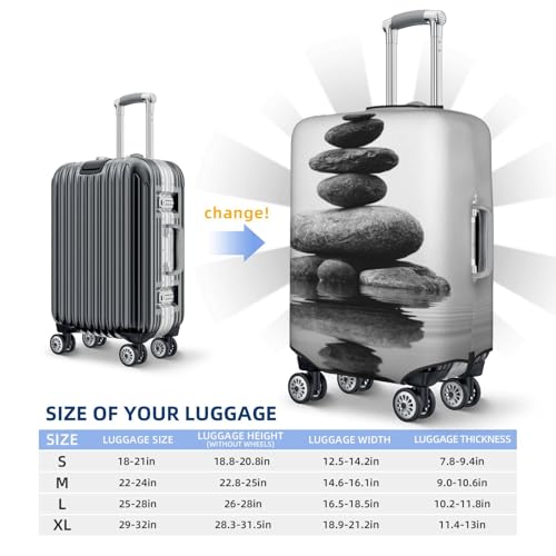 Black And White Balanced Stones Elastic Travel Luggage Covers Dustproof Scratch-Resistant Suitcase Protector Fit 22-24 Inch4