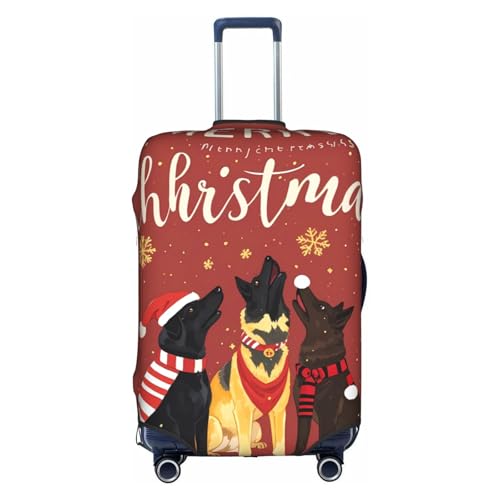 Travel Luggage Cover Christmas Hat Dog Fashion Washable Baggage Suitcase Protector Fit For Luggage Large