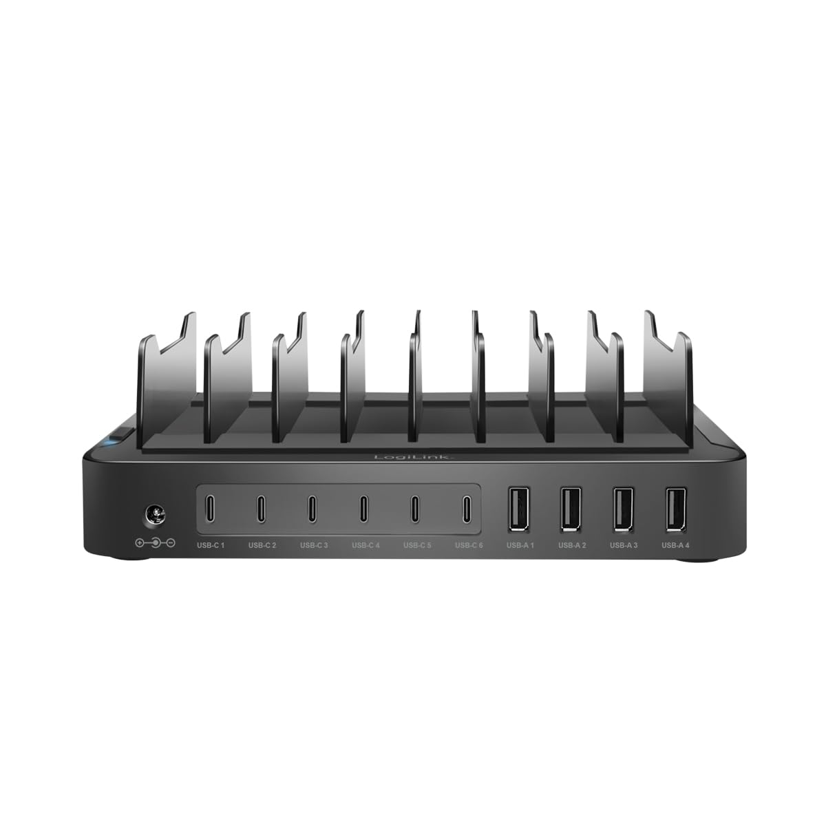 LogiLink PA0327 - stacja ładująca USB-C z 4 x USB-A i 6X USB-C, PD 3.0 (PowerDelivery) i QC 3.0 (QuickCharge), 120 W