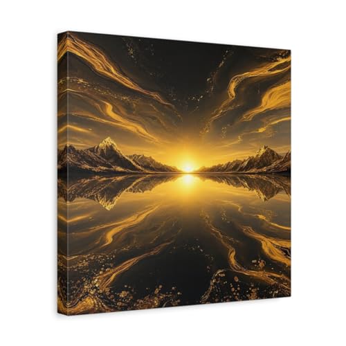 Tableau abstrait paysage montagne canvas haut de gamme salon 35x35 cm