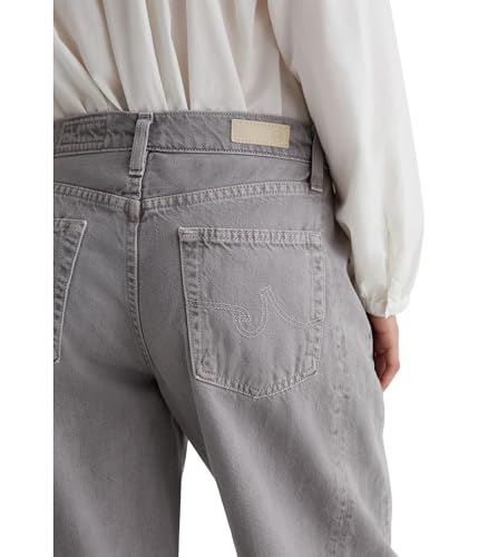 AG Women's Hattie High-Rise Crop Barrel in Sulfur Pebble Grey4