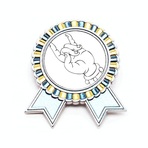 Broche main de culture motif illustré en métal taille M pour veste