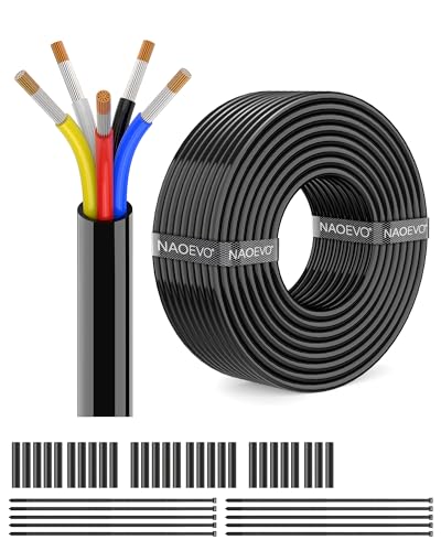 Image of NAOEVO 14 Gauge 5 Conductor Wire, Tinned Copper Automotive Wire, 50FT