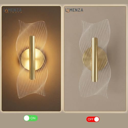 Image of Spiral Pattern 3-in-1 LED Wall Light Decorative Lamp with Golden Center Artistic Accent Lighting for Living Room Bedroom Hallway & Home Decor (Wave Wall Light, Pack of 1)