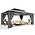 YITAHOME 12x16FT Gazebo Hard-Top Double Roof Canopy Outdoor with Netting and Shaded Curtains, Aluminum Frame Polycarbonate Hardtop Garden Tent for Patio, Backyard, Deck and Lawns, Grey