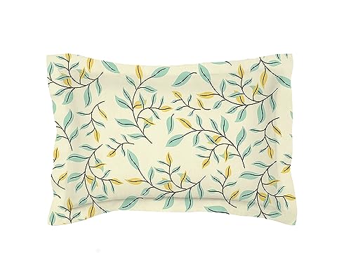 Image of HOMEKART (110 TC & 110 GSM 100% Cotton Feel Bedsheet for Single Bed with One King Size Pillow Covers Soft /Breathable Wrinkel Free -60x90 Inches - (Lemo)