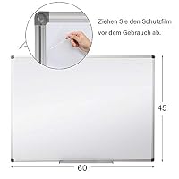 XIWODE Magnetisches Whiteboard 45x60 – Magnettafel zum Aufhängen 60 x 45 cm, Silberner Alurahmen, Abwischbare Magnetwand und Stiftablage, Magnetic Tafel für Schule, Haus & Büro – Ansicht 2