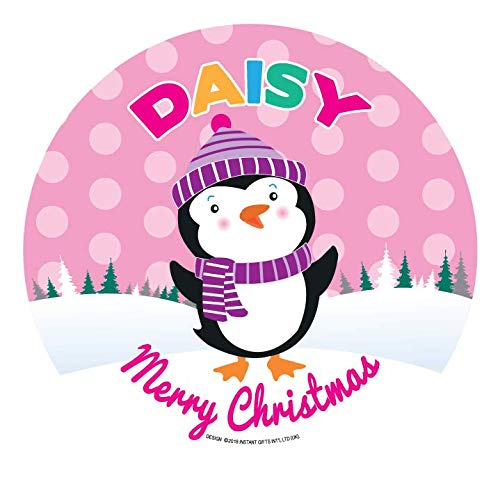Christmas Dinner Plate - Penguin Design - Name: Daisy