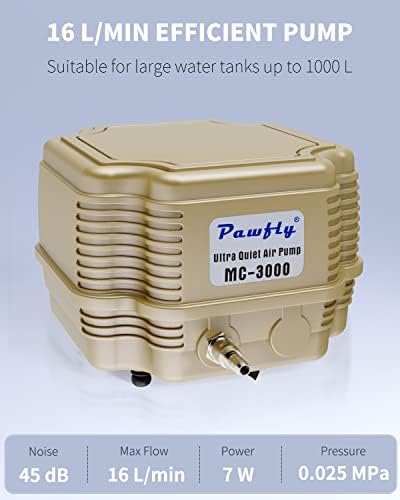 Uniclife 7 W 16 L/min Commercial Air Pump 4 Outlets Manifold Quiet Oxygen Aerator Pump for Aquarium Pond