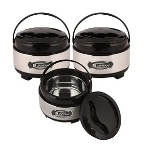 TOUCH OF MODERN Pack of 3 Hot-Pot Insulated Casserole Food Warmer Thermoware Casserole Pack of 3- Casserole Set (SET OF 3 (2000ML EACH))