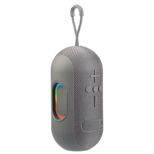Image of LAPCARE Ozzie 10W Bluetooth Speaker with RGB Lights, TWS Stereo Sound, Dual Bass Radiators, Bluetooth 5.3, 8H Playtime, Portable Wireless Speaker with AUX & USB Support, Made in India - Grey