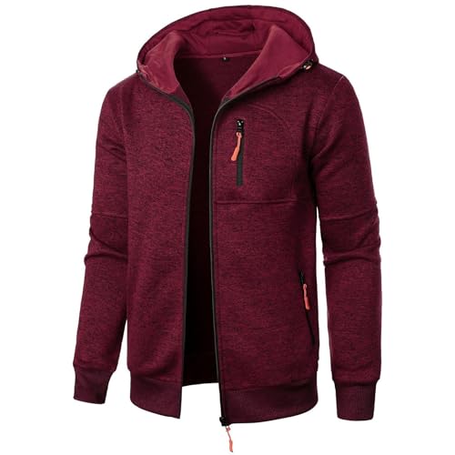 Hoodies for Men Casual with Pockets Zip long Sleeve Sweatshirt Sports Hooded Coat Fall Hoodie Casual Outerwear