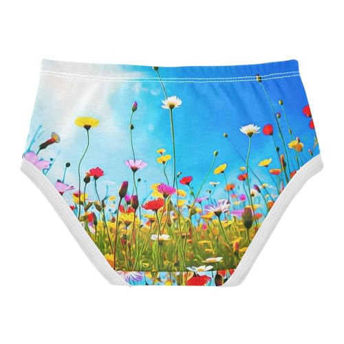 Cotton Toddler Underwear Floral Colorful Wildflowers Little Girl Panties Florals Kids Undies Briefs 2t2