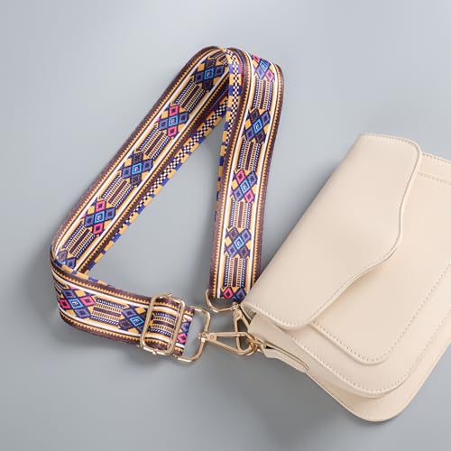 Image of chushui Colorful Pattern Purse Strap, Wide Crossbody Bag Strap Replacement | Change the look of your bag with a simple strap swap.