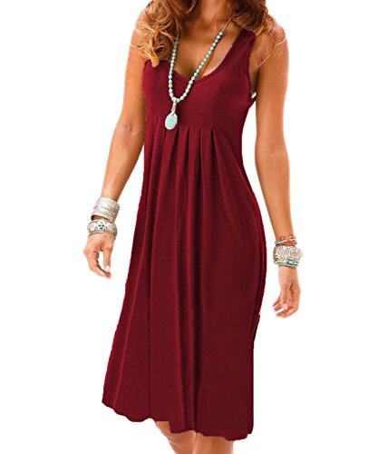 Image of AELSON Womens Summer Casual Sleeveless Mini Printed Vest Dresses