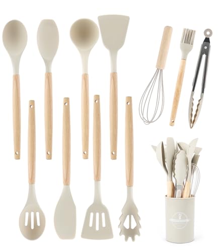 12 Piezas Utensilios Cocina de Silicona, Resistente al...