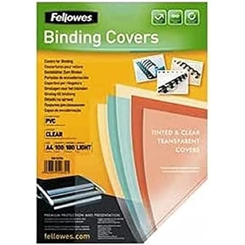 Portadas de PVC transparente Fellowes Cristal para Encuadernar A4 (100 pack) Cover