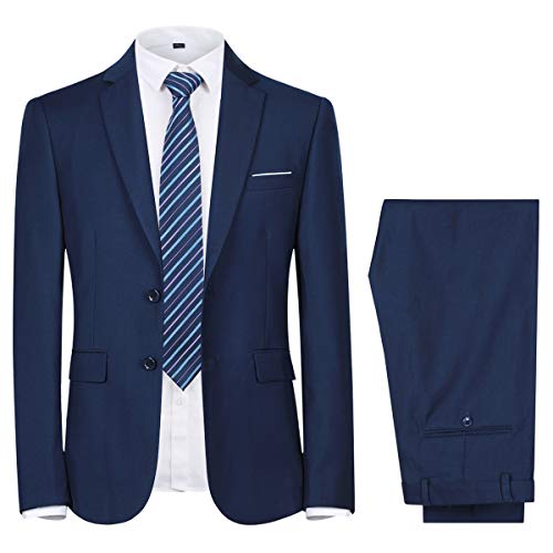 Cloudstyle Men's 2-Piece Suits Slim Fit 2 Button Dress Suit Jacket Blazer & Pants Set2