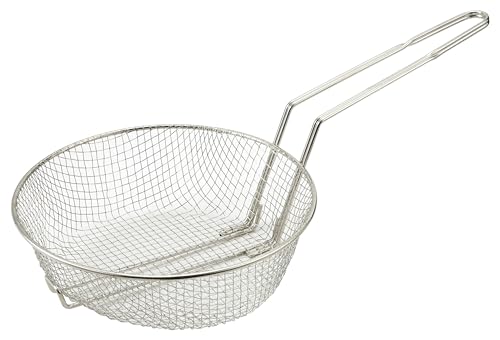 Winco Culinary Basket, 8-Inch Diameter, Medium Mesh, Nickel