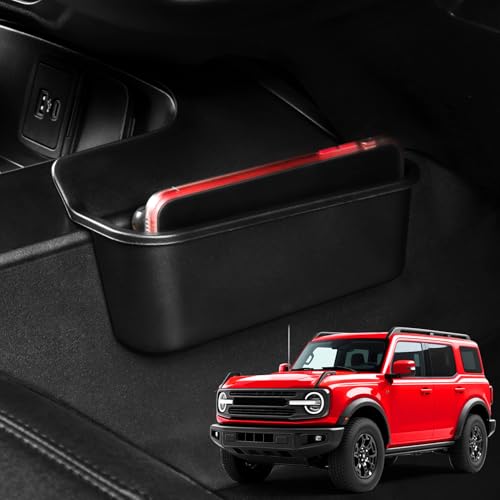 XWQZ Center Console Shifter Storage Box Compatible with Ford Bronco 2025,Gear Side Storage Organizer Tray for Bronco Interior Accessories 2/4-Door 2021 2022 2023 2024,Black Console Shifter Storage Box by XWQZ - Used condition - CA$35.05