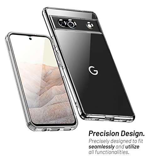 Image of KAPAVER Hybrid Crystal Clear Back Cover Case for Google Pixel 7a | Protective Shockproof Hard PC Soft Flexible TPU Cover