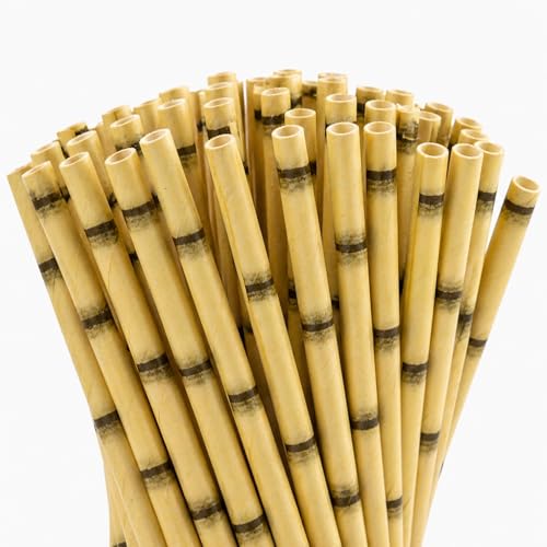 300 pitillos de papel biodegradable color amarillo miniatura 1