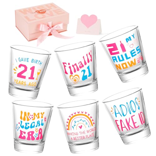 21st Birthday Gifts for Her, Unique Shot Glasses Set -